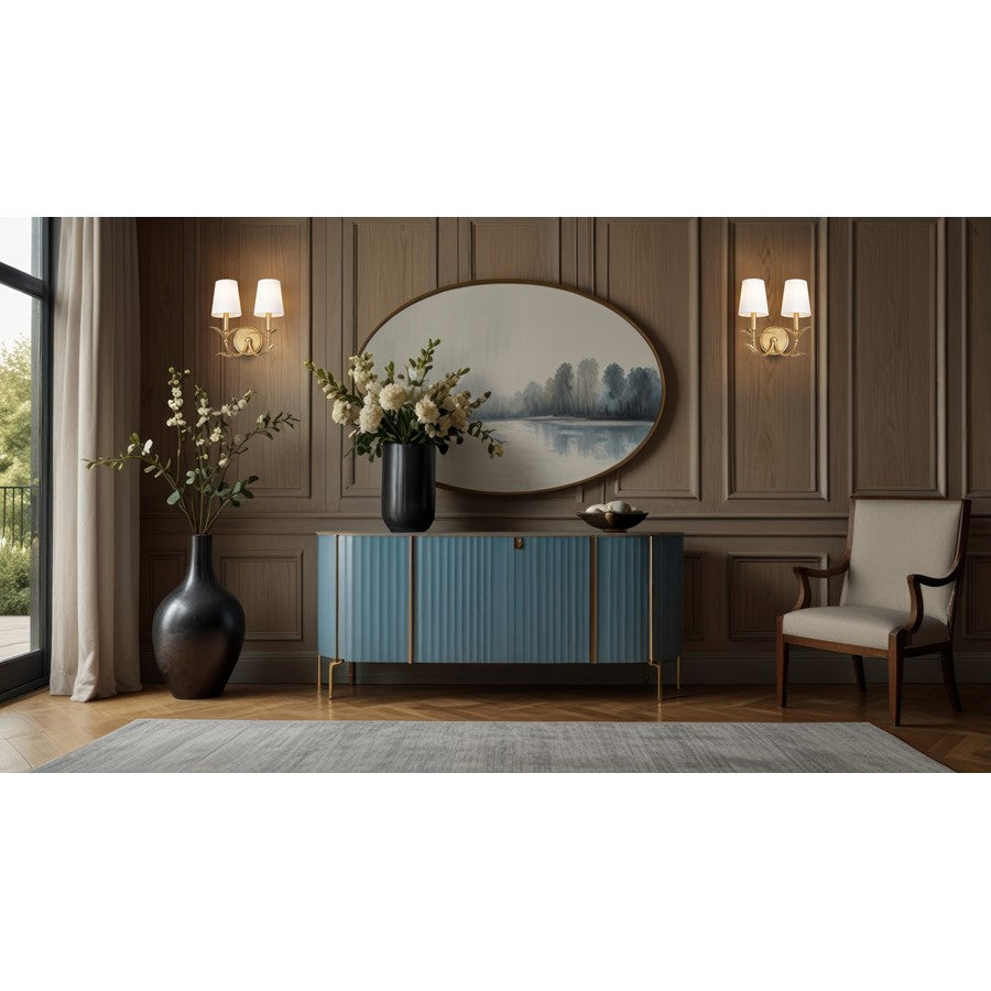 Z-Lite Aslin 2 Light Wall Sconce, Gold Leaf/White