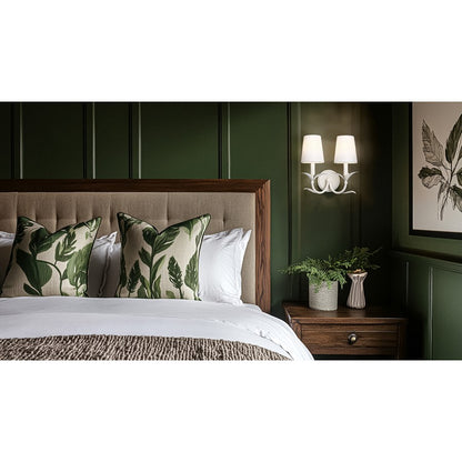 Z-Lite Aslin 2 Light Wall Sconce, Textured White/White