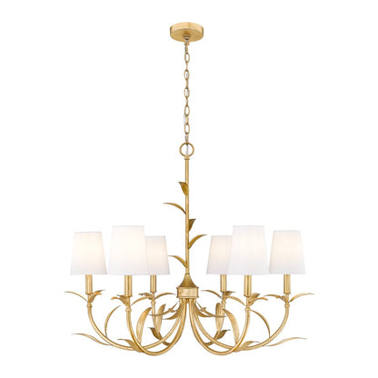 Z-Lite Aslin 6 Light Chandelier, Gold Leaf/White - 830-31GLF