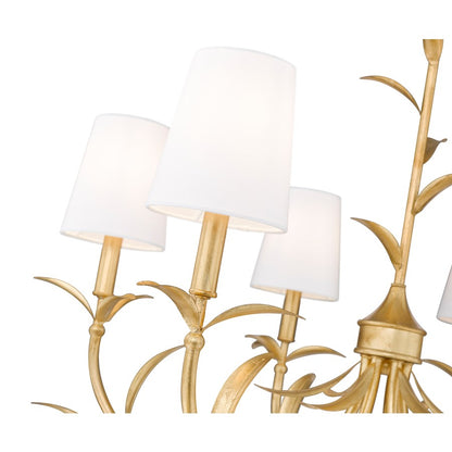 Z-Lite Aslin 6 Light Chandelier, Gold Leaf/White