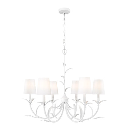 Z-Lite Aslin 6 Light Chandelier, Textured White/White - 830-31TXWH