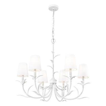 Z-Lite Aslin 6 Light Chandelier, Textured White/White