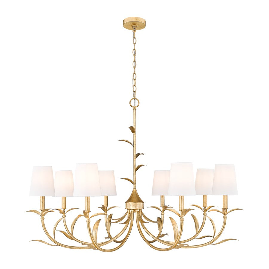 Z-Lite Aslin 8 Light Chandelier, Gold Leaf/White - 830-42GLF