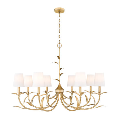 Z-Lite Aslin 8 Light Chandelier, Gold Leaf/White - 830-42GLF