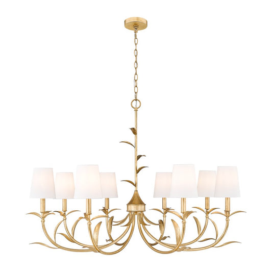 Z-Lite Aslin 8 Light Chandelier, Gold Leaf/White - 830-42GLF