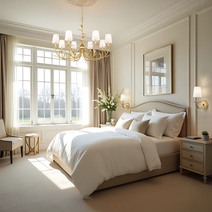 Z-Lite Aslin 8 Light Chandelier, Gold Leaf/White