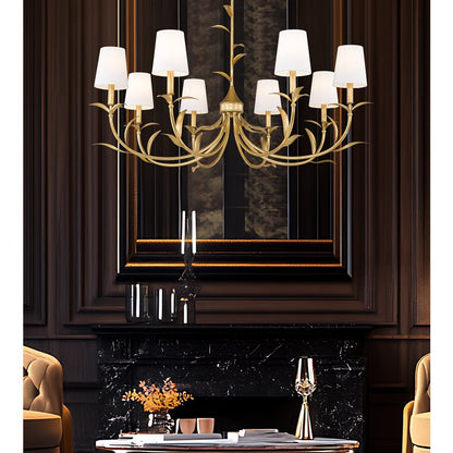 Z-Lite Aslin 8 Light Chandelier, Gold Leaf/White