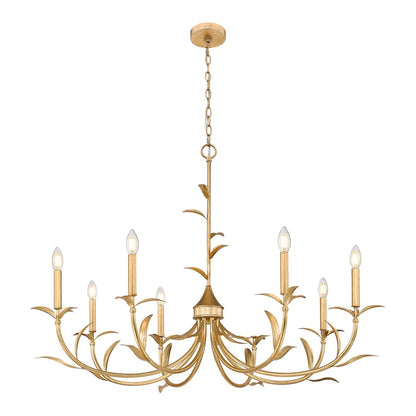 Z-Lite Aslin 8 Light Chandelier, Gold Leaf/White