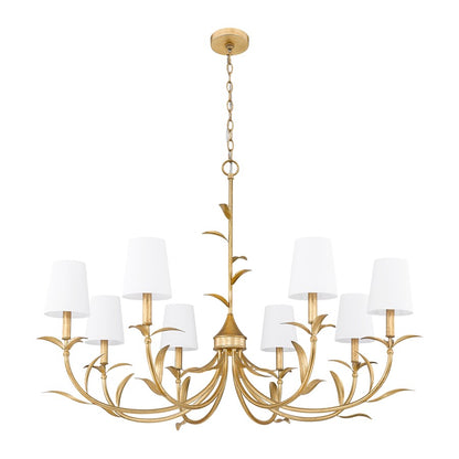 Z-Lite Aslin 8 Light Chandelier, Gold Leaf/White