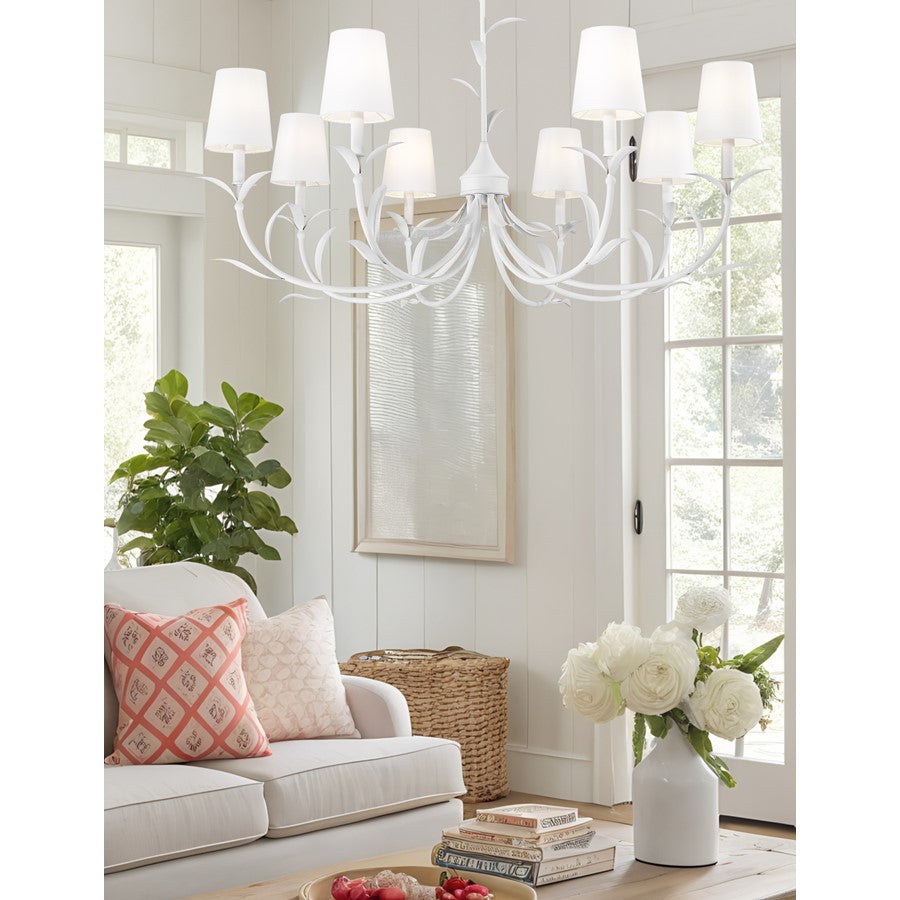 Z-Lite Aslin 8 Light Chandelier, Textured White/White