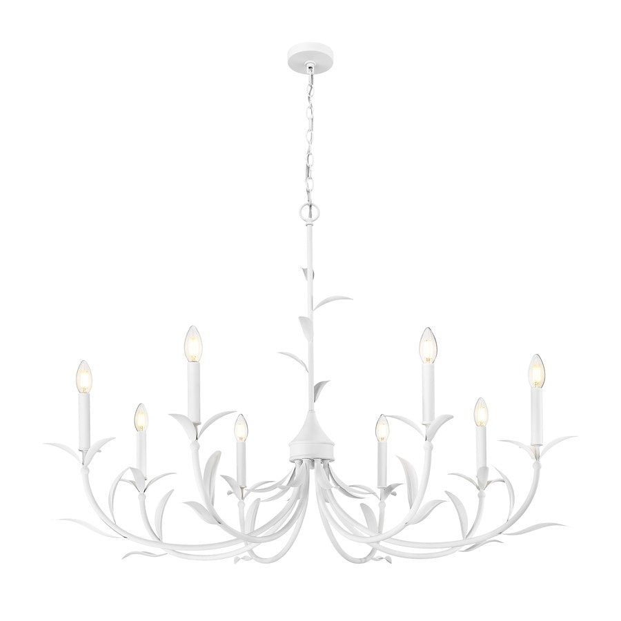 Z-Lite Aslin 8 Light Chandelier, Textured White/White