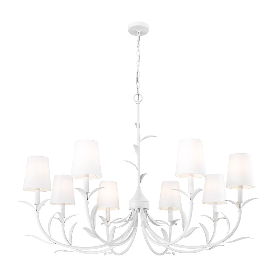 Z-Lite Aslin 8 Light Chandelier, Textured White/White