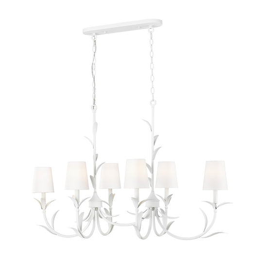 Z-Lite Aslin 6 Light Linear Chandelier, Textured White/White - 830-44L-TXWH