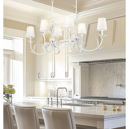 Z-Lite Aslin 6 Light Linear Chandelier, Textured White/White