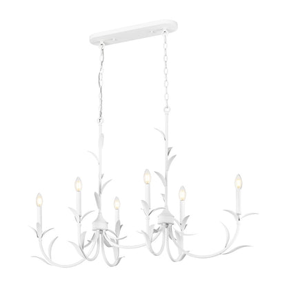Z-Lite Aslin 6 Light Linear Chandelier, Textured White/White