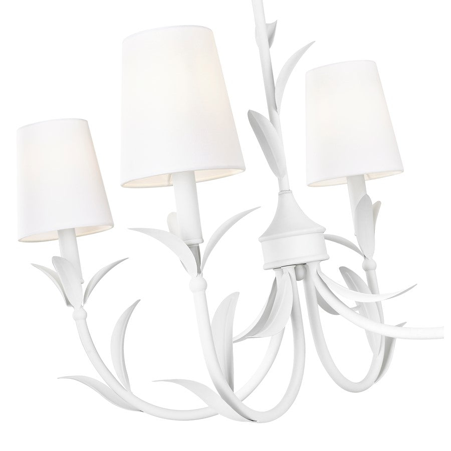 Z-Lite Aslin 6 Light Linear Chandelier, Textured White/White