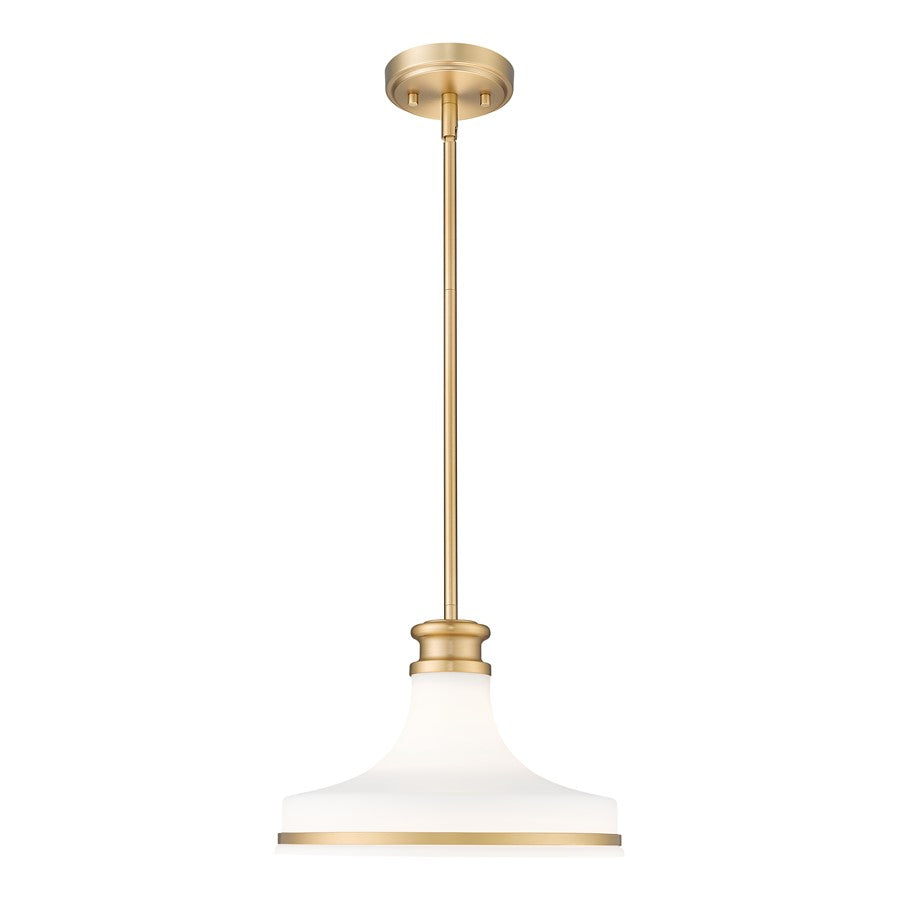 Z-Lite Reznor 1 Light 12" Pendant, Modern Gold/Matte Opal - 831P12-MGLD