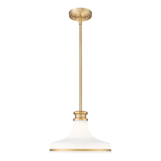 Z-Lite Reznor 1 Light 12" Pendant, Modern Gold/Matte Opal - 831P12-MGLD