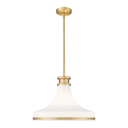 Z-Lite Reznor 1 Light 18" Pendant, Modern Gold/Matte Opal - 831P18-MGLD