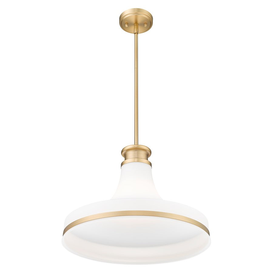 Z-Lite Reznor 1 Light 18" Pendant, Modern Gold/Matte Opal