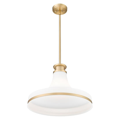 Z-Lite Reznor 1 Light 18" Pendant, Modern Gold/Matte Opal