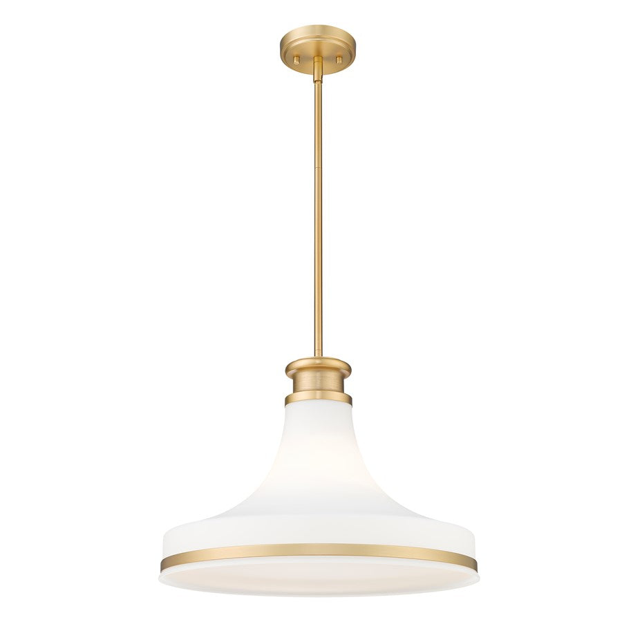 Z-Lite Reznor 1 Light 18" Pendant, Modern Gold/Matte Opal