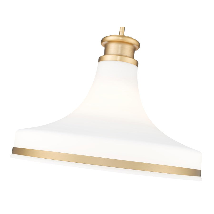 Z-Lite Reznor 1 Light 18" Pendant, Modern Gold/Matte Opal
