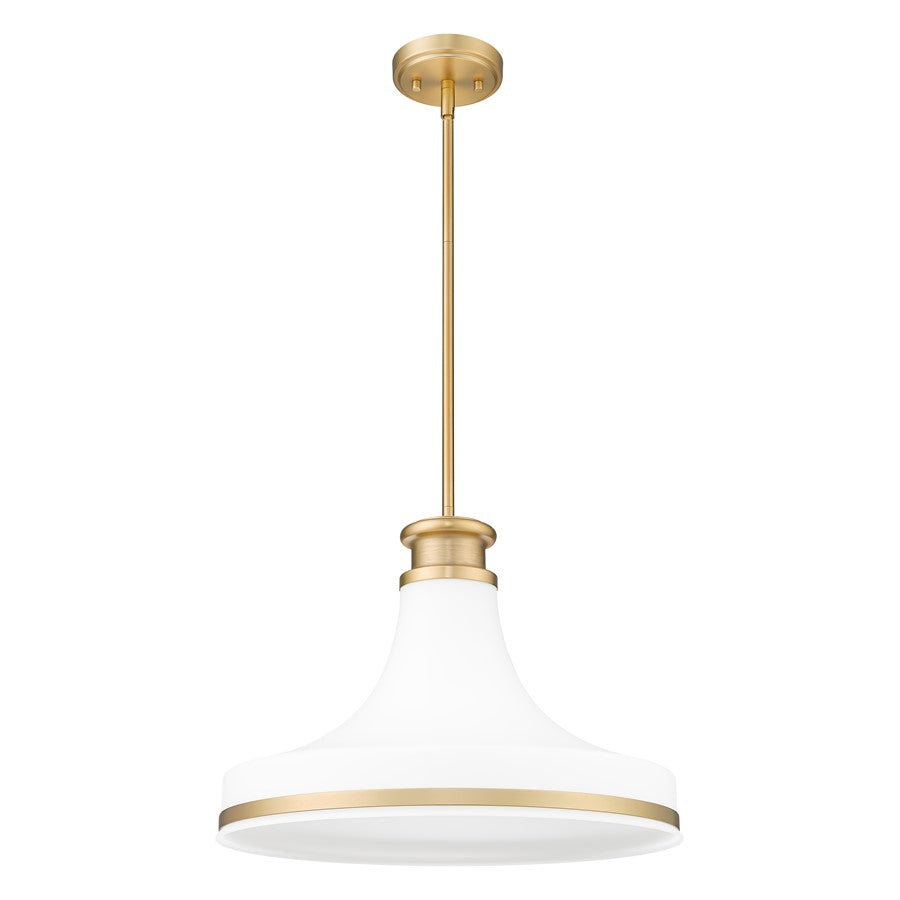 Z-Lite Reznor 1 Light 18" Pendant, Modern Gold/Matte Opal