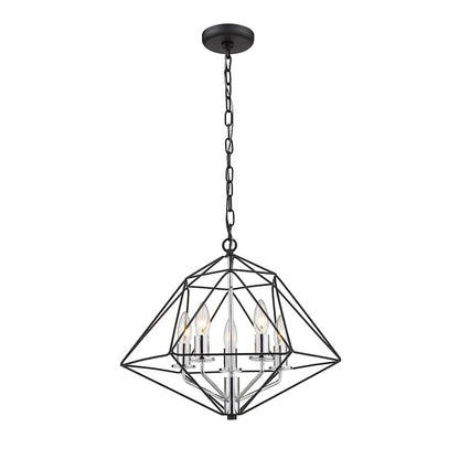 Geo Chandelier, Matte Black