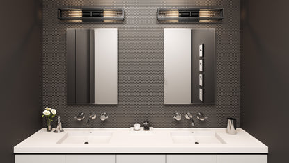 2 Light Bathroom Vanity Light, Matte Black