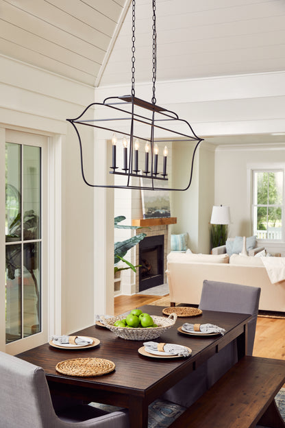 Quoizel Gallery 6 Light Island Chandelier, Royal Ebony