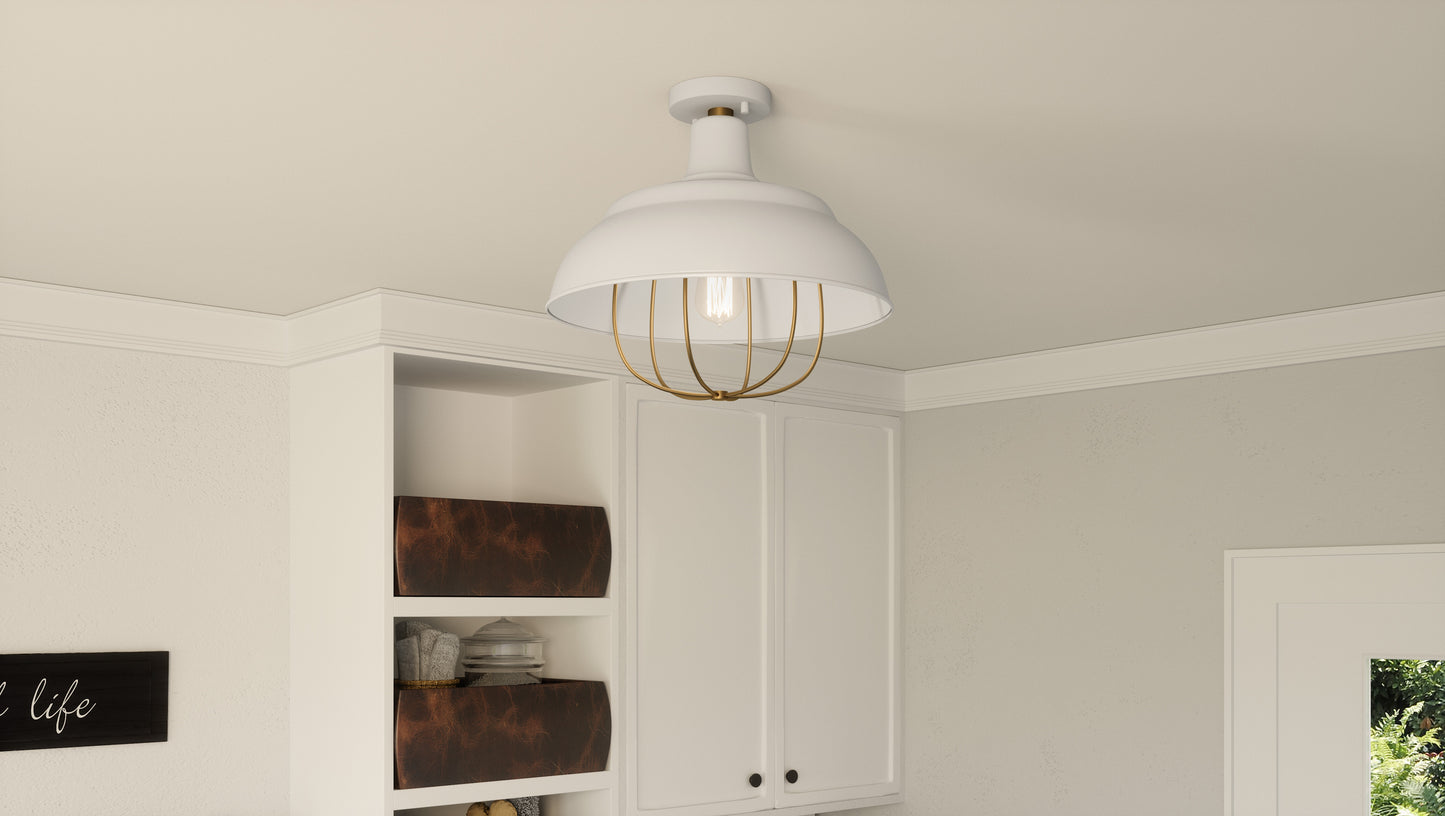 Quoizel Darmody 1 Light Semi-Flush Mount, Metal