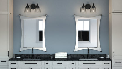 2 Light Bathroom Vanity Light, Matte Black