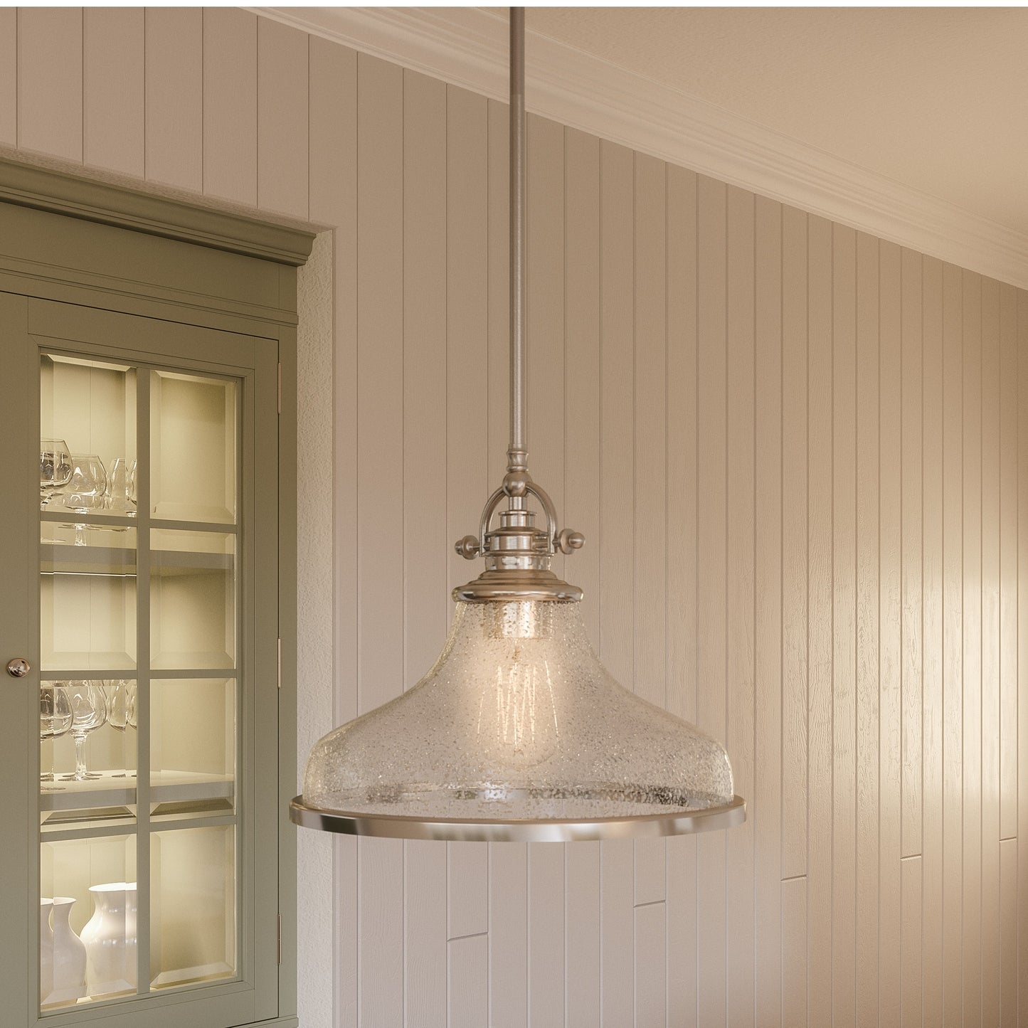 1 Light Pendant, Brushed Nickel