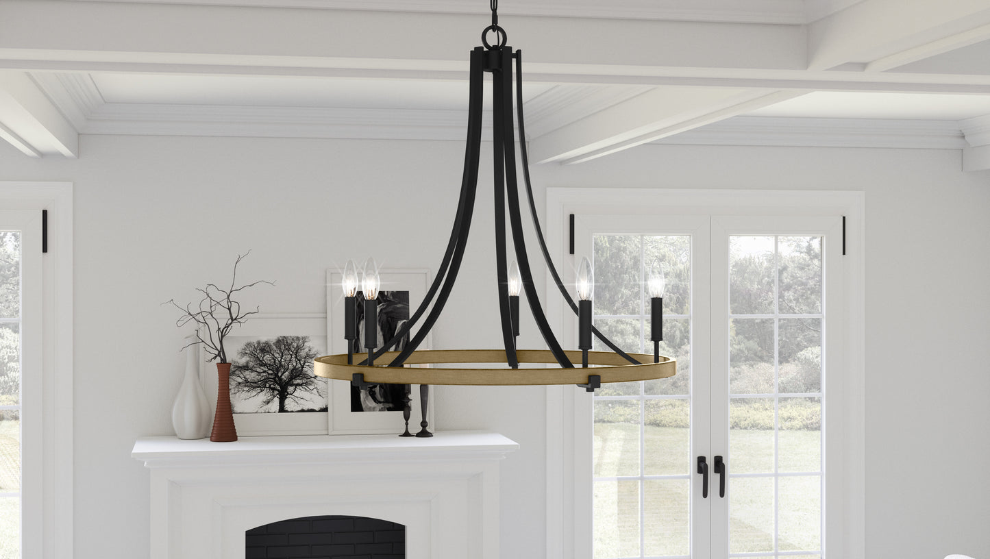 Quoizel Colombes 5 Light Chandelier, Grey Ash