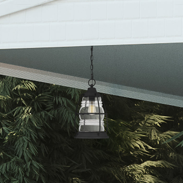 Quoizel Admiral 1 Light Outdoor Hanging, Mottled Black/Clear