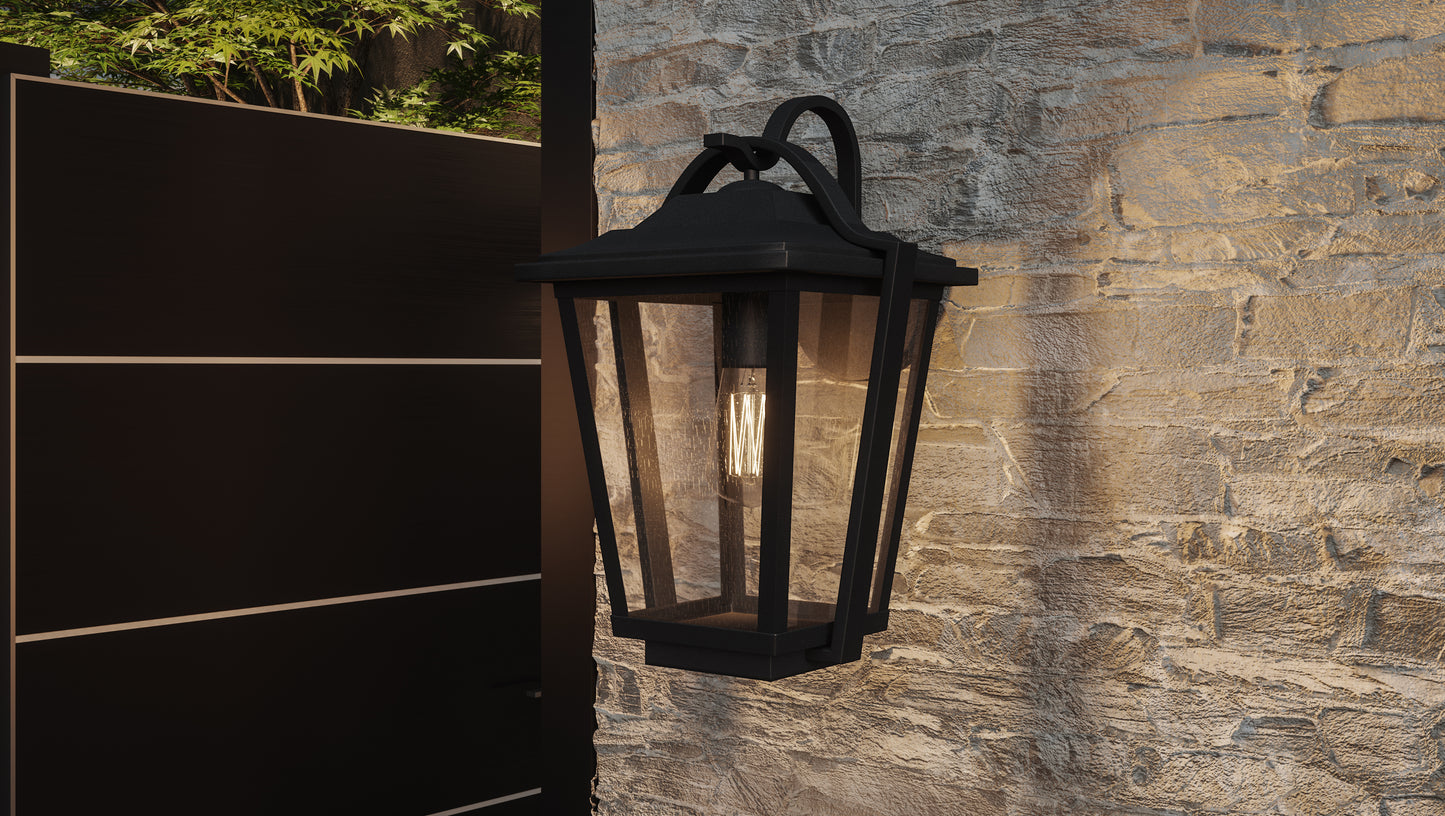 Quoizel Darius 1 Light Outdoor Lantern, Earth Black