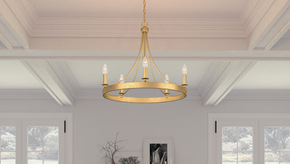 Quoizel Aspyn 5 Light Chandelier, Light Gold