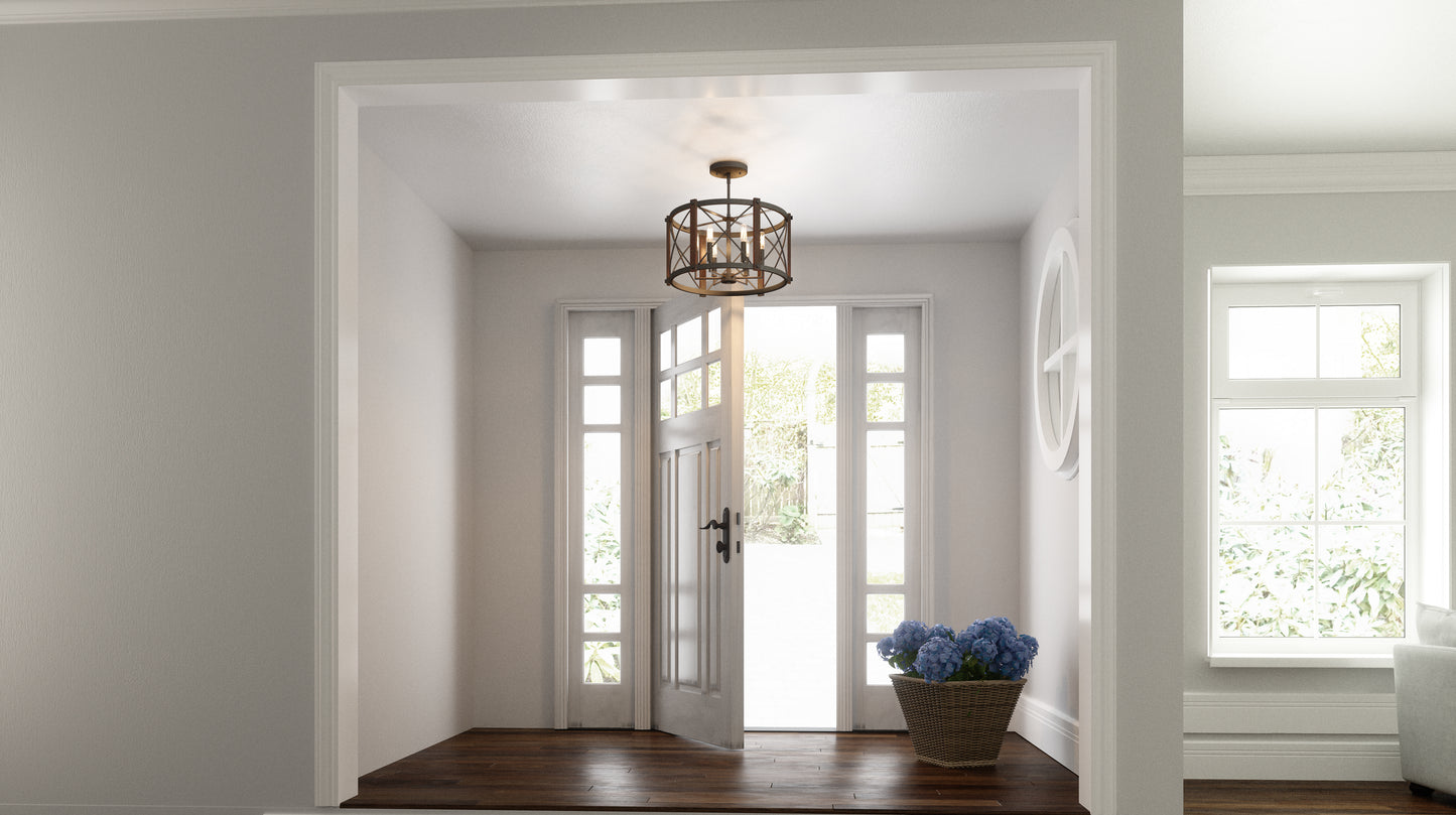 Quoizel Baron 6 Light Semi-Flush Mount