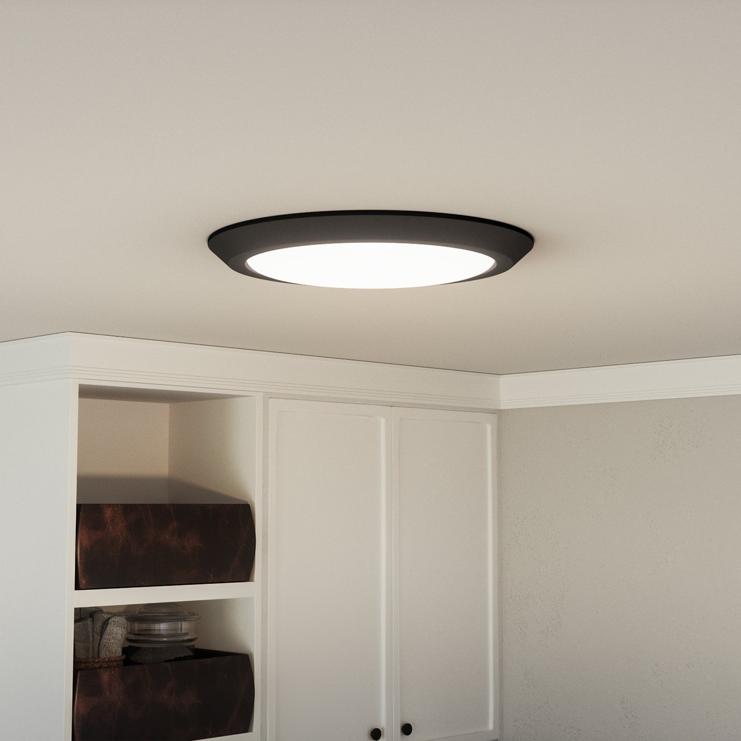 Quoizel Verge Flush Mount, Earth Black