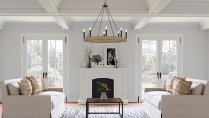 Quoizel Croix Chandelier, Matte Black