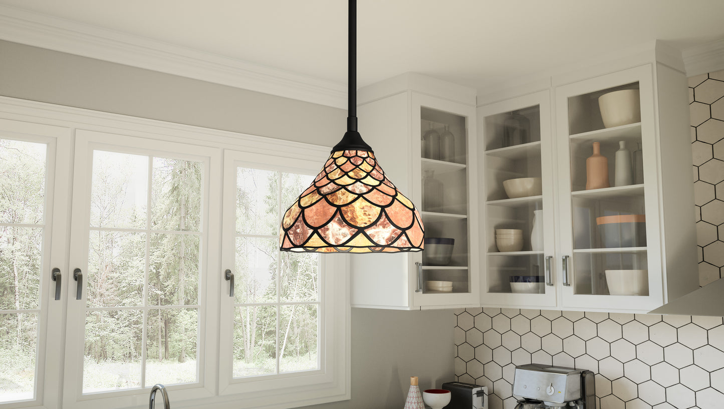 1 Light Mini Pendant, Matte Black