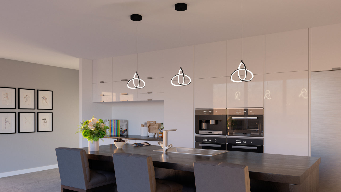 LED Mini Pendant, Matte Black