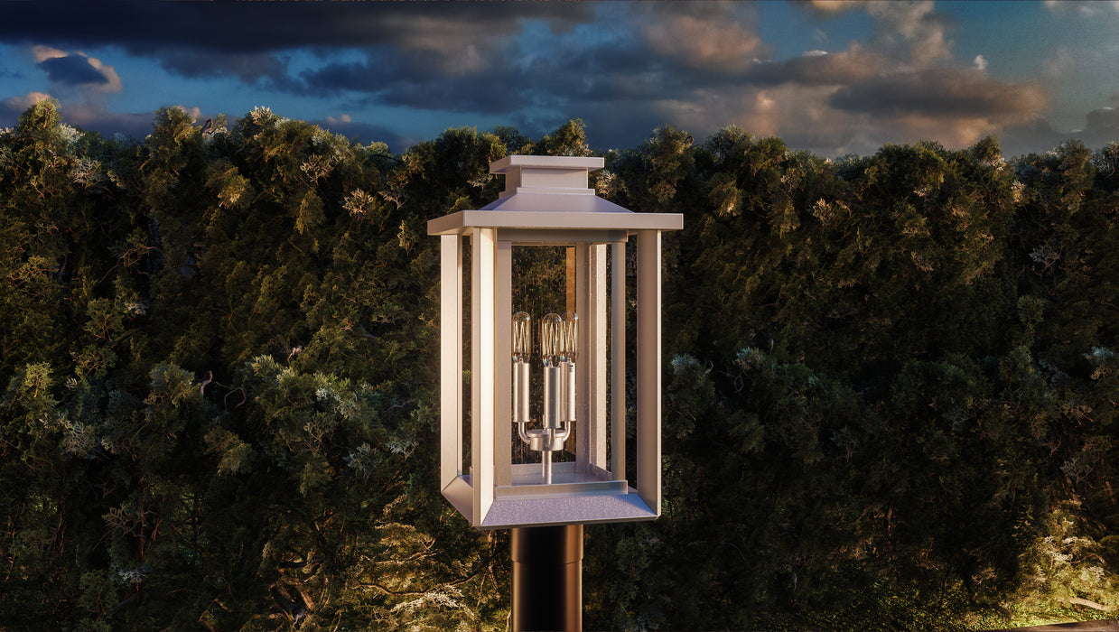 Quoizel Wakefield 3 Light Outdoor Post Lantern, White Lustre