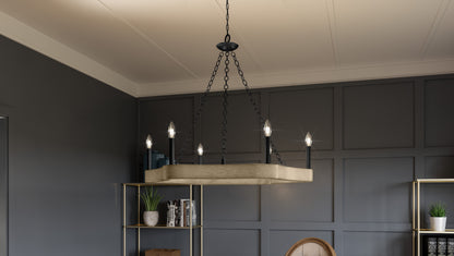 Quoizel Croix Chandelier, Matte Black