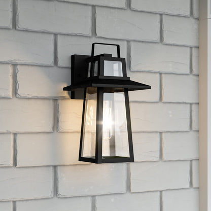 Quoizel Devonport 1 Light Outdoor Lantern, Matte Black/Beveled