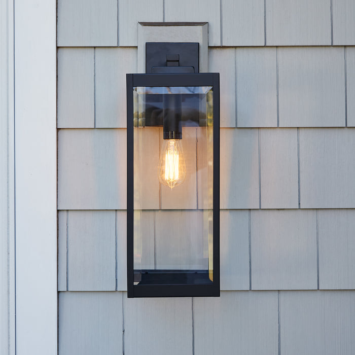 Quoizel Westover Outdoor Wall Lantern, Earth Black