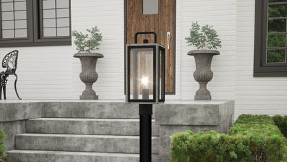 Quoizel Bramshaw 1 Light 18.75" Outdoor Lantern, Black/Seed