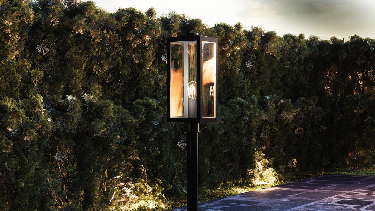 Quoizel Westover Outdoor Post Lantern, Black