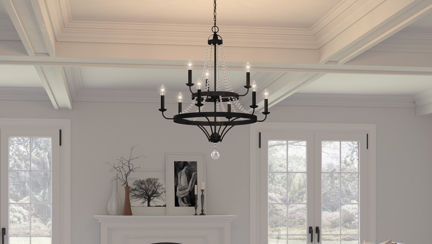 Quoizel Adelaide Chandelier, Matte Black